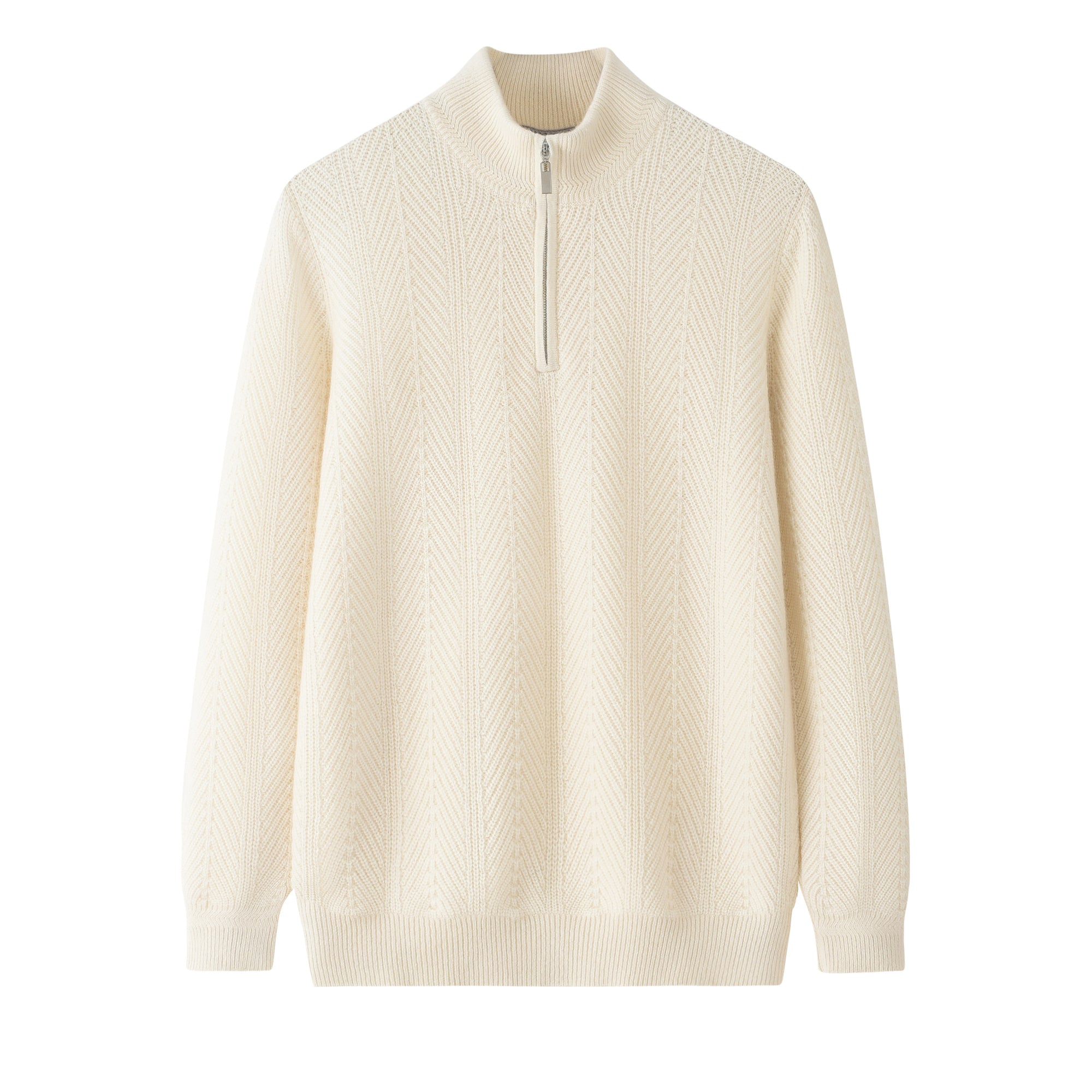 Cashmere Notes Men's Half Turtleneck Zip-up Pullover