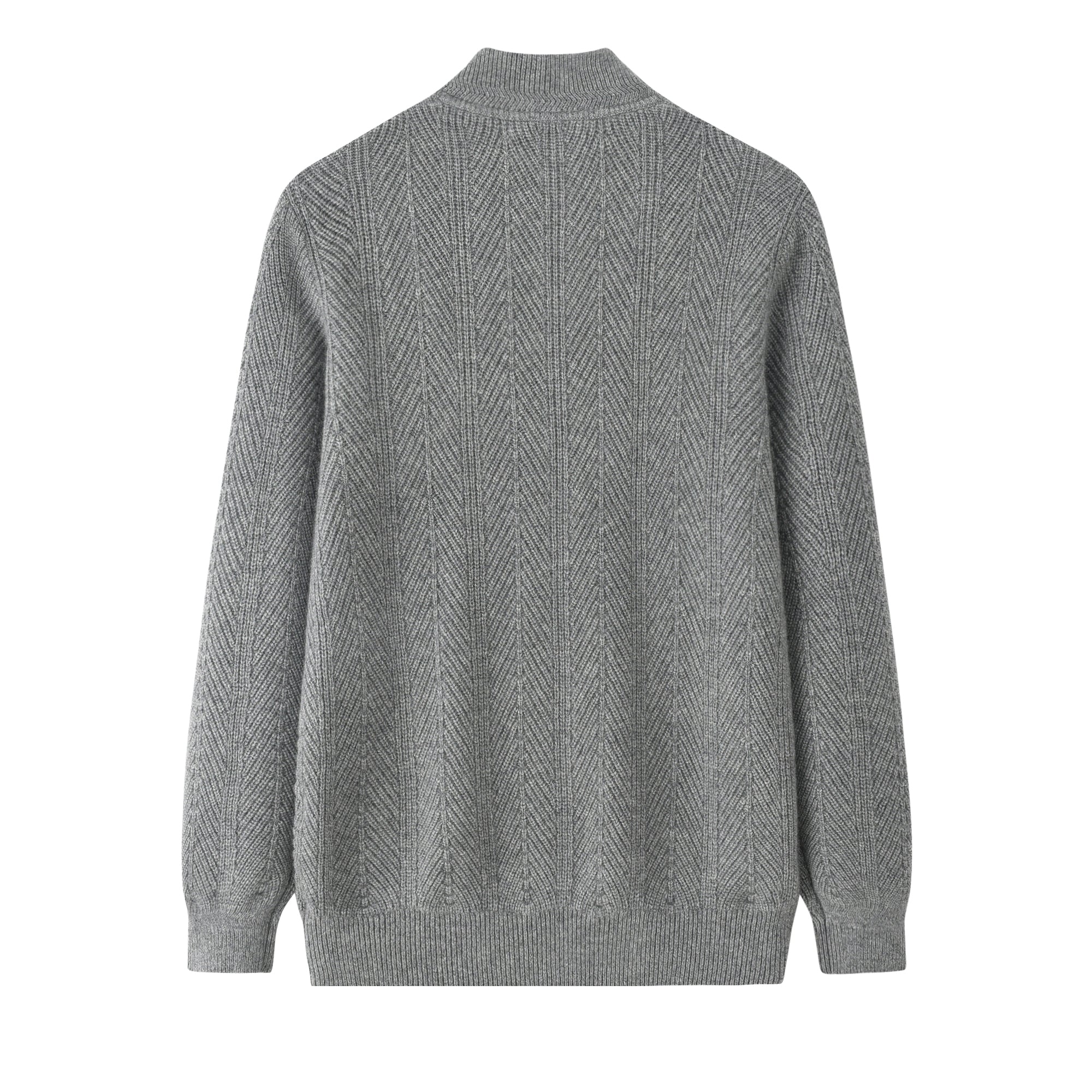 Cashmere Notes Men's Half Turtleneck Zip-up Pullover