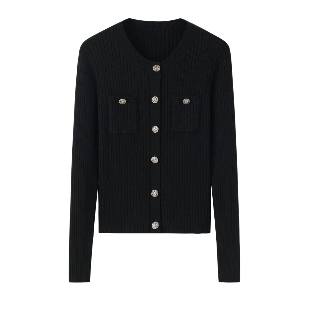 Cashmere Notes Chanelstyle Women's Cardigan