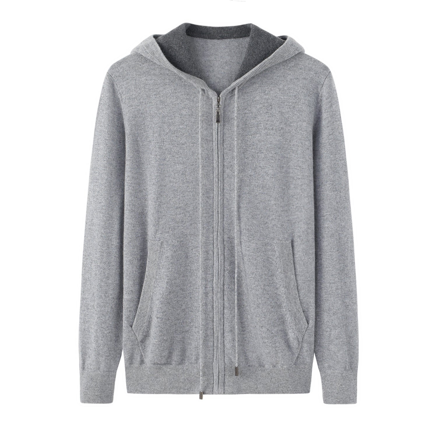 Cashmere Notes Men's cardigan with hooded zipper