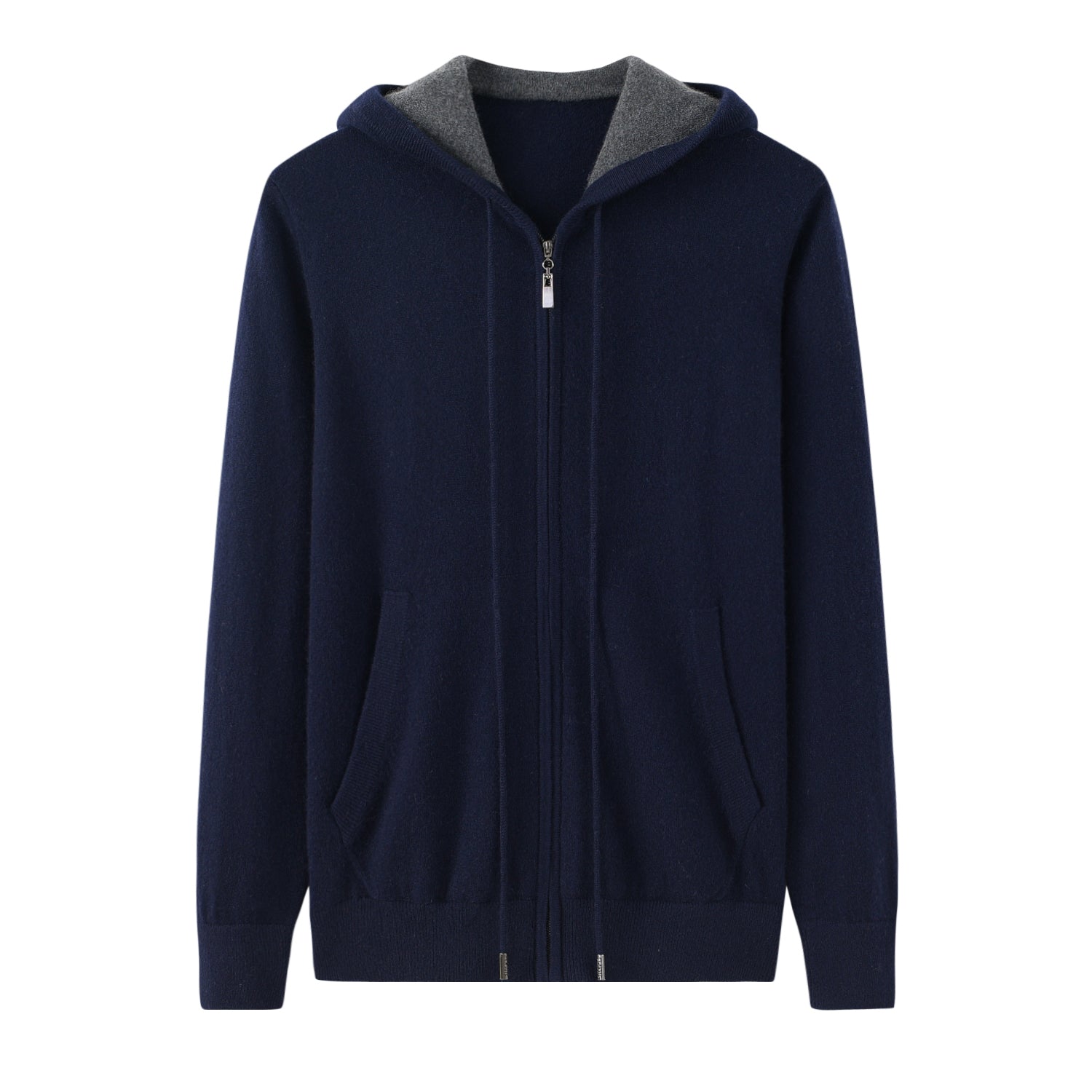 Cashmere Notes Men's cardigan with hooded zipper