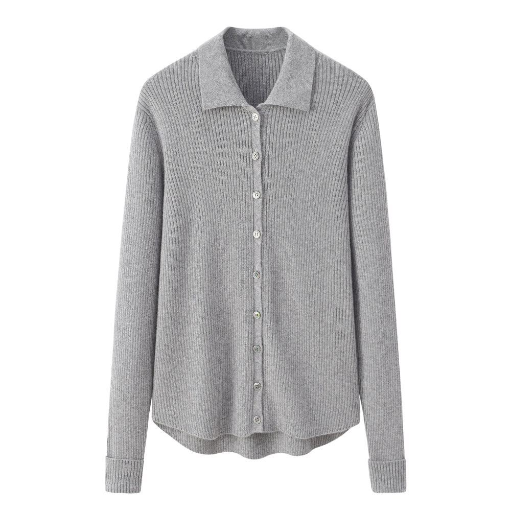 Cashmere Notes Small Collar Drawstring Women's Cardigan