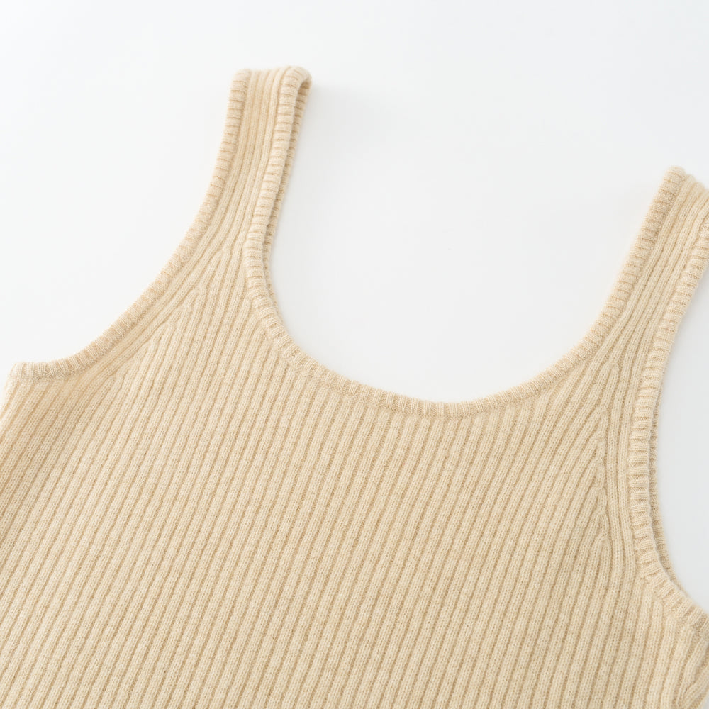 Cashmere Notes U-neck Drawstring Vest