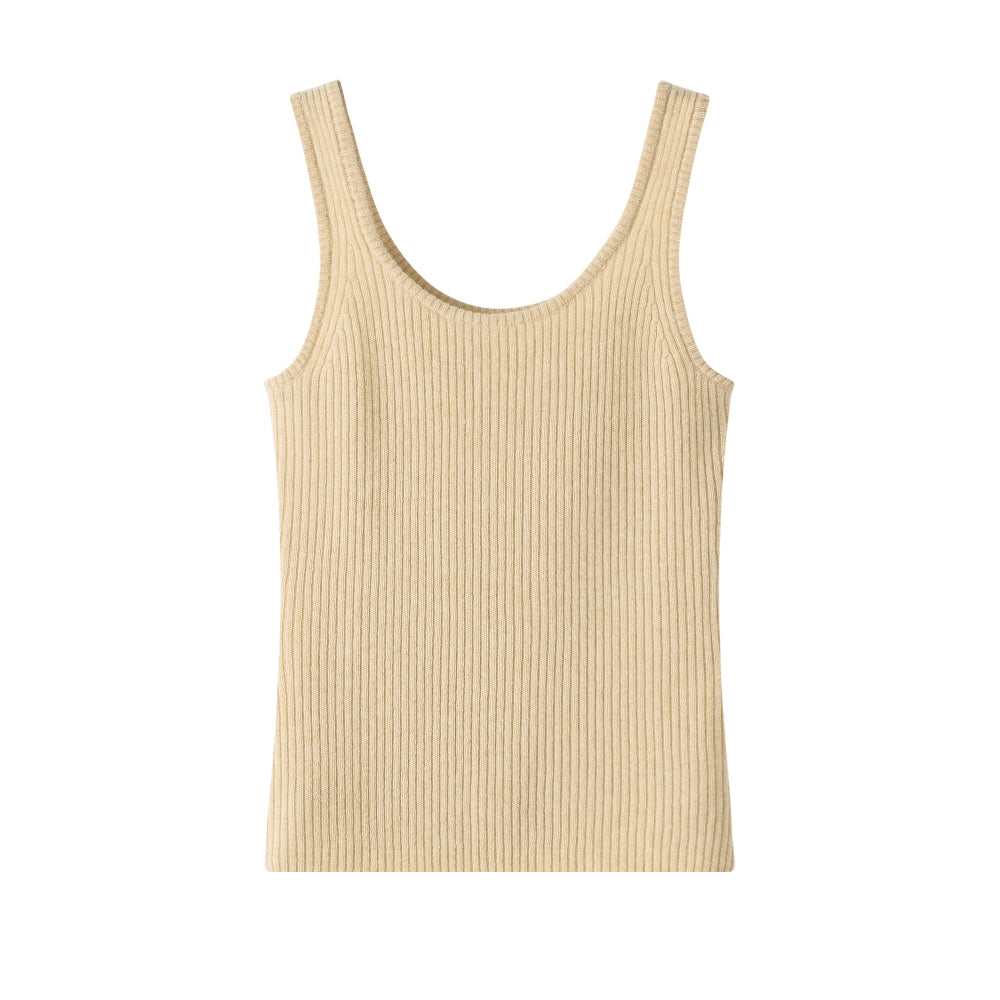 Cashmere Notes U-neck Drawstring Vest