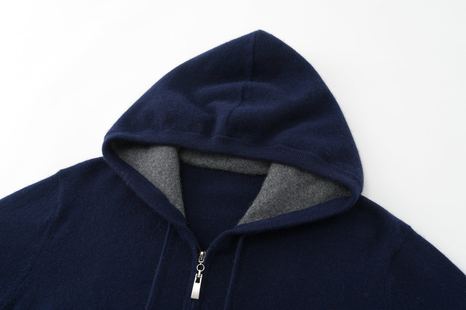 Cashmere Notes Men's cardigan with hooded zipper