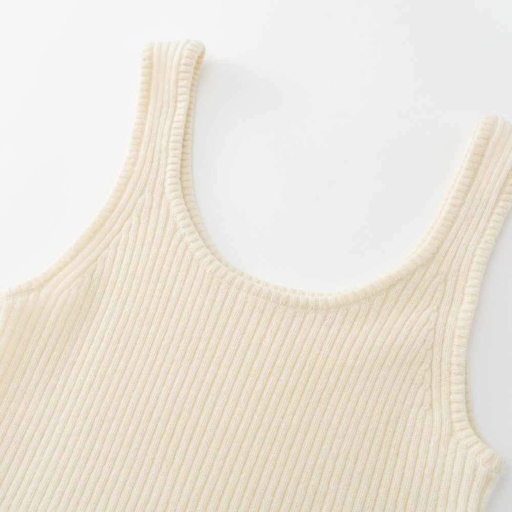 Cashmere Notes U-neck Drawstring Vest