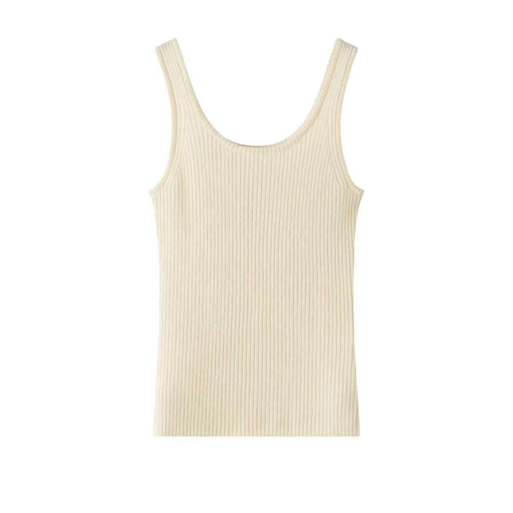 Cashmere Notes U-neck Drawstring Vest