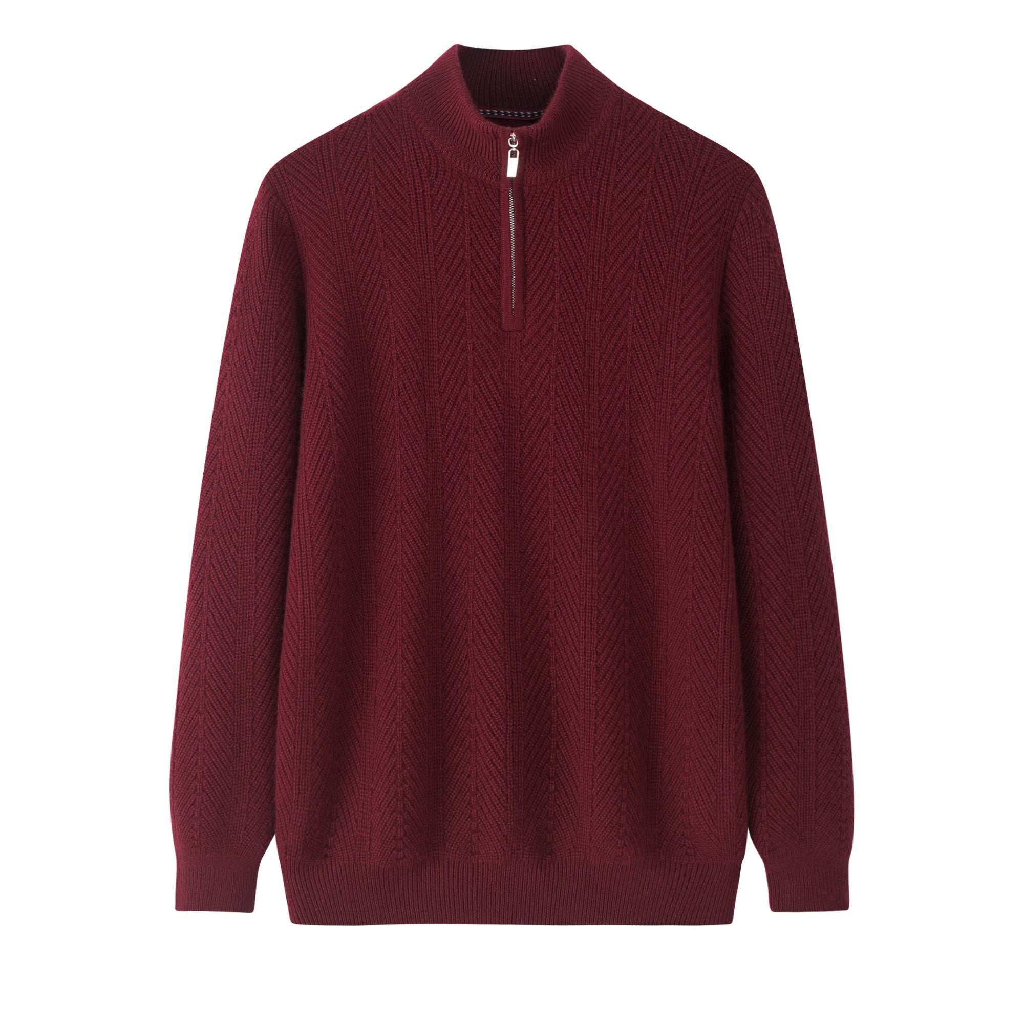 Cashmere Notes Men's Half Turtleneck Zip-up Pullover